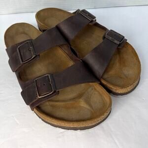 Birkenstock Arizona Sandal Men 12 Leather Soft Foot Bed Slide